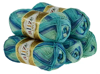 Produktbild von 500g Strickgarn ALIZE DIVA BATIK Farbverlauf Häkelgarn Wolle Stricken Häkeln