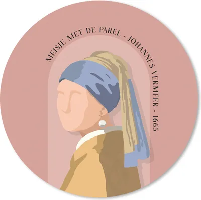Produktbild von MuchoWow® Mauspad Mousepad Pastell - Mädchen mit Perlenohrring - Rosa - Alte Meister 50x50 cm - Mousepads - Maus Mat - Pad - Mausunterlage - Vinyl