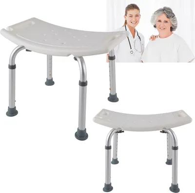 Produktbild von UISEBRT Duschstuhl Badhocker Badestuhl Duschhocker 135KG Aluminium Höhenverstellbar 38-53cm Duschsitz Für Senioren Kinder