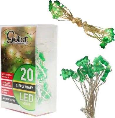 Zdjęcie produktu dla Lampki choinkowe na sznurze ZIELONE CHOINKI 20 led na baterie