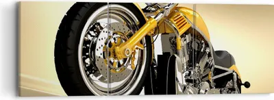 Produktbild von Bild auf Leinwand - Leinwandbild - Motorrad Chrom Rad - 90x30cm - Wand Bild - Wanddeko - Wandbilder - Leinwanddruck - Bilder - Kunstdruck - Wanddekoration - Leinwand bilder - Wandkunst - CA90x30-0168