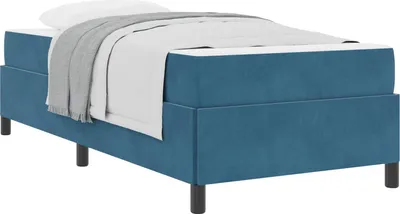 Produktbild von Bettrahmen mit Matratze Dunkelblau 100 x 200 cm Stoff