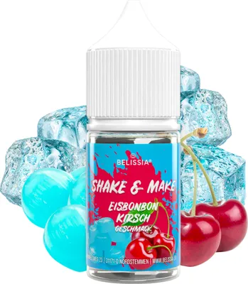 Produktbild von Belissia Shake and Make Eisbonbon-Kirsche Refill - 30 ml hochdosiertes Lebensmittelaroma - zum Nachfüllen - Für Backen, Speisen, Getränke, Shakes, DIY uvm