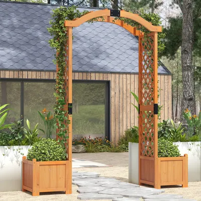 Immagine prodotto di Arco da giardino - Arco in legno - Arco per piante rampicanti - Pergola da giardino - Tunnel per piante - Legno di abete naturale