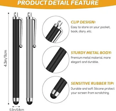 Produktbild von Universal Stift für Tablets, iPads, Smartphones, Touchscreen-Stift, Kapazitiv, für verschiedene Gerätegrößen