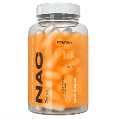 Produktbild von nowmax NAC N-Acetyl-L-Cystein 125 mg, 100 Kapseln – Nahrungsergänzung