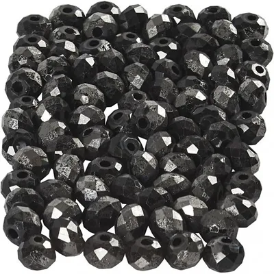 Image de perles à facettes métalliques noires 4 mm 100 pièces