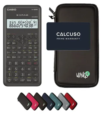 Produktbild von Casio fx-82MS 2nd edition inkl. WYNGS Schutztasche Schwarz - Wissenschaftlicher Taschenrechner - Basic Set