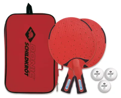 Produktbild von Donic Schildkröt 788662, Tischtennis-Set, Spieler für Schule, Spielzimmer & Freizeitzentrum, Schwarz, Rot, Erwachsener & Kind, Unisex, Kunststoff, Gummi