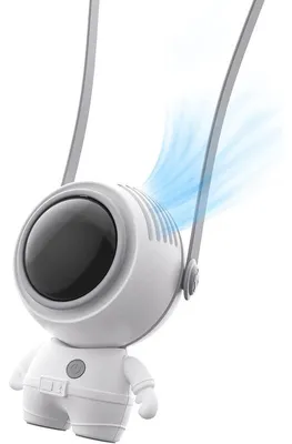 Produktbild von Mini USB Halsventilator mit Astronaut Design, ideal für Büro, Reisen, Outdoor & Kinder im Sommer