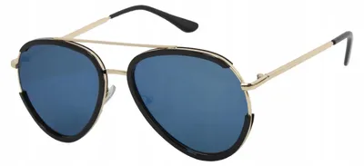 Produktbild von Haker H564B Damen Sonnenbrille Pilot Schwarz-Gold verspiegelt