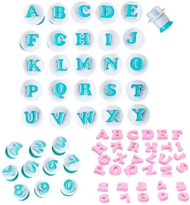 Produktbild von Dailygoods - Ausstecher-Set, 36 Stück - Aussteckformen - Tortendekoration - Zahlen/Buchstaben - Für Fondant - Für Modelliermasse/Kuchenverzierungen - Ausstecher