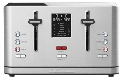 Productafbeelding van Gastroback Design Digital 4S, 4 sneetjes, roestvrij staal, knoppen, LCD-display, CE-markering, 1900 W