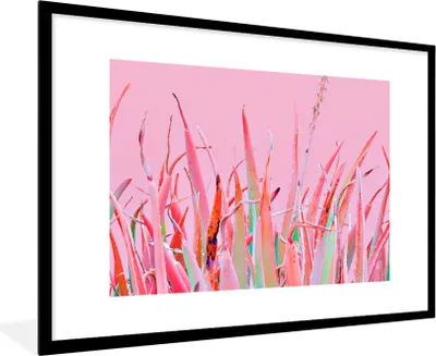 Produktbild von MuchoWow® Gerahmtes Poster Sommer - Pflanzen - Pastell 90x60 cm - Poster mit Schwarzem Bilderrahmen Wandposter Rahmen Foto Bilder - Wanddekoration - Fotos