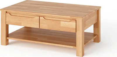 Produktbild von Couchtisch Kernbuche Tisch Massiv geölt 110 x 45 cm mit Schubkasten Wohnzimme