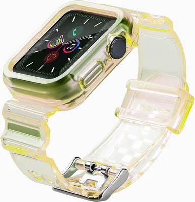 Produktbild von Hurtel 9145576223727, Uhrenarmband, Apple, Watch SE2 44 mm Watch 6 44 mm Watch SE 44 mm Watch 5 44 mm Watch 4 44 mm, Silikon, Thermoplastische Polyurethane (TPU), Kratzresistent, 247 mm