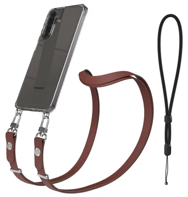 Produktbild von EAZY CASE Handykette magnetisch mit Handyhülle für Samsung Galaxy A17, Crossbody Handyband 1-1,90m verstellbar mit 2 Ösen in Braun