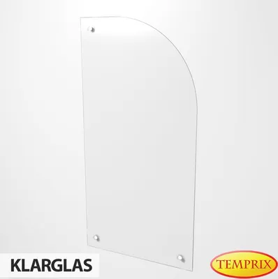 Produktbild von Wärmeschutz aus Glas | Hitzeschutz Klarglas Lund Rechts 1000 x 500 x 6 mm | Wandhitzeschutz Funkenschutz Glas Möbelschutz Wandschutz