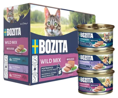 Imagen del producto de Bozita 9119985, Individuo adulto, Ciervo, Carne de caza, Jabalí, 85 g, Sin cereales