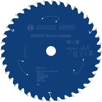 Image de Lame de scie circulaire Bosch EXPERT Wood, 165 x 15,875 mm, Z40