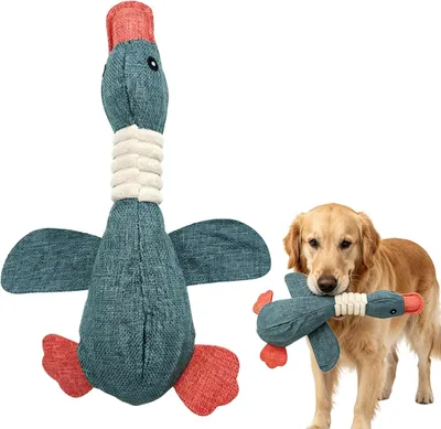 Imagen del producto de Juguete de peluche para perros grandes, indestructible, con sonido de chirrido, suave, duradero, ideal para juegos interactivos