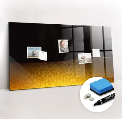 Produktbild von Magnetpinnwand Memoboard - Zubehörsatz - Weißer Marker + Schwamm + Magnete - 120 x 60 cm - Orangensaft