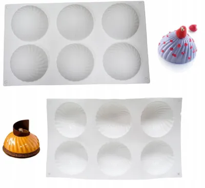 Produktbild von MTSidea Silikonform für 6 Desserts Halbkugeln Kuchen