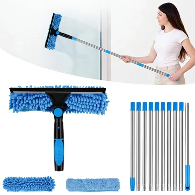 Immagine prodotto di Omgoods - Spazzola per vetri telescopica con funzione 2-in-1