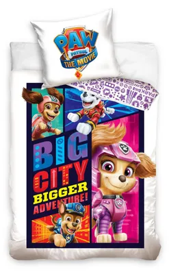 Obrázok produktu pre Bavlnená detská súprava posteľnej bielizne Paw Patrol - obliečka na prikrývku 140 cm x 200 cm a obliečka na vankúš 60 cm x 70 cm