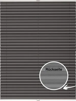 Produktbild von Thermo-Plissee auf Maß für Fenster zum Anschrauben in Glasleiste Farbe: Dunkelgrau, Größe: B): 41-50 cm, H): 151-200 cm