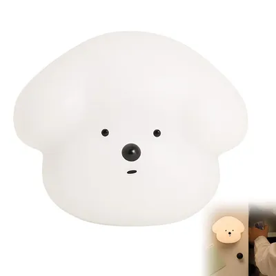 Produktbild von LED Nachtlicht Kinder Hund, Bewegungsmelder & Lichtsensor, dimmbar Touch Wandlampe, Akku Nachtlampe mit 5 Modi USB-C warmweiß