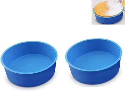 Produktbild von Silikonische Backformen-Set aus 2 flexiblen 15 cm Taartformen für Kuchen und Brot