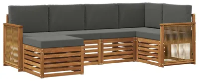 Produktbild von vidaXL Ecksofa Set mit Kissen 5 pcs Natur und Anthrazit