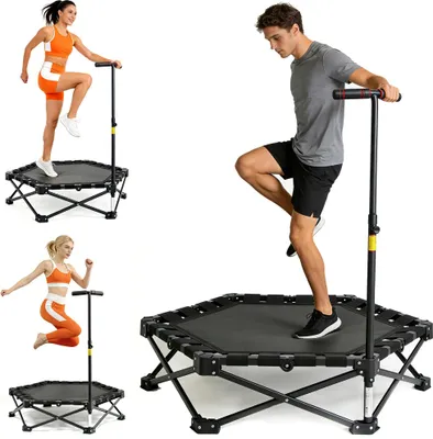 Immagine prodotto di Minitrampolino - Rebounder pieghevole per fitness - Allenamento indoor - Silenzioso - Per adulti e bambini - Allenamento dell'equilibrio