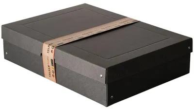 Produktbild von Aufbewahrungsbox Schwarz, A3, 44 x 32 x 10 cm, mit Deckel,Pappe, genietet