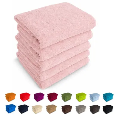 Produktbild von 500g/m² Duschtücher 70x140 Badetücher 100% Baumwolle Frottee Nr 03 rosa