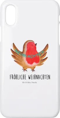 Produktbild von Mr. & Mrs. Panda Iphone 10 Handyhülle Rotkehlchen Weihnachten - Weiß - Geschenk, Winter, Vogel, X, Frohe, Handy, Cover, Heiligabend, Weihnachtsgruß, Hülle