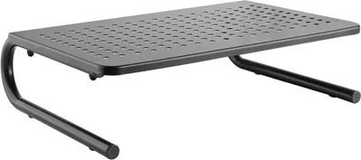 Obrázok produktu pre Powerton Podstavec pod monitor prostor pro klávesnici černý ocel-plast 20 kg nosnost ergo