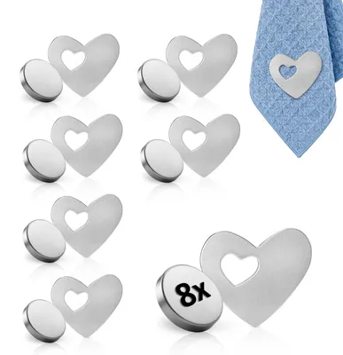 Immagine prodotto di 8 Pesi per tovaglie magnetici in acciaio inox, forma cuore