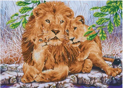 Zdjęcie produktu dla Diamond Dotz Lion Family, Dorosły, Animals, Lew, Wielobarwny, Zaawansowany, 550 mm