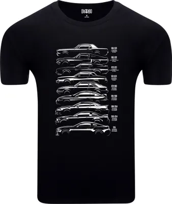 Obrázek produktu pro Diarbo pánské tričko s potiskem vývoje Ford Mustang černé velikost XXXL