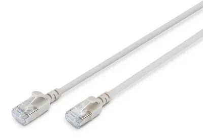Produktbild von DIGITUS Patchkabel CAT 6A F/FTP Slim 1,00m grau