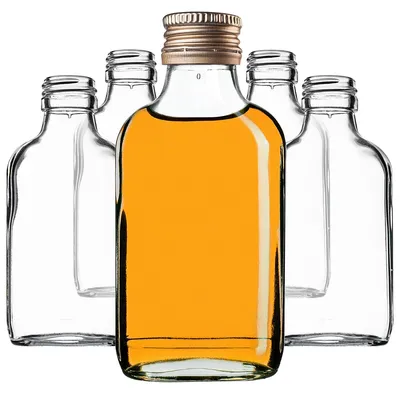 Glasflaschen 100 ml, 10 Stück, mit Schraubverschluss, gold