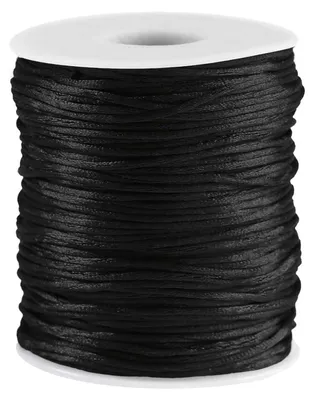 80m Meterware Satinschnur 1mm, schwarz