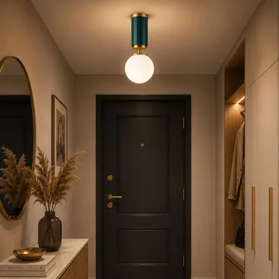 Produktbild von Opviq, Moderne Pendelleuchte, Dunkelgrün, Ø15 cm, E27, 40W, Metall & Glas