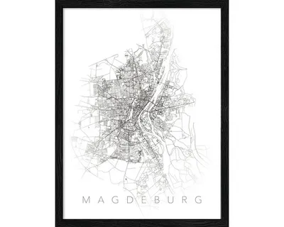 Produktbild von Gerahmtes Bild Magdeburg Landkarte I 33x43 cm
