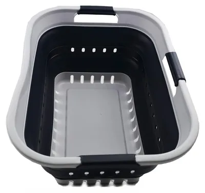 Faltbare Waschtonne 30 l, 3 Griffe, zusammenklappbar, grau/schiefergrau