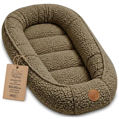 Produktbild von Baby Nest Neugeborene Nestchen tragbar Kuschelnest 90x50 cm Dunkelbeige