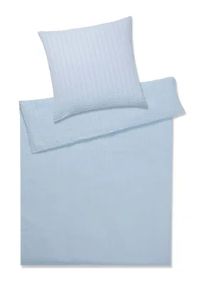Produktbild von Elegante Seersucker Bettwäsche-Garnitur Chelsea 7013 Größe 80x80 135x200 cm Farbe Hellblau