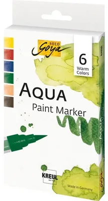 Productafbeelding van KREUL 18185 KREUL Aqua Verfmarker SOLO Goya, Warme Kleuren, set van 6